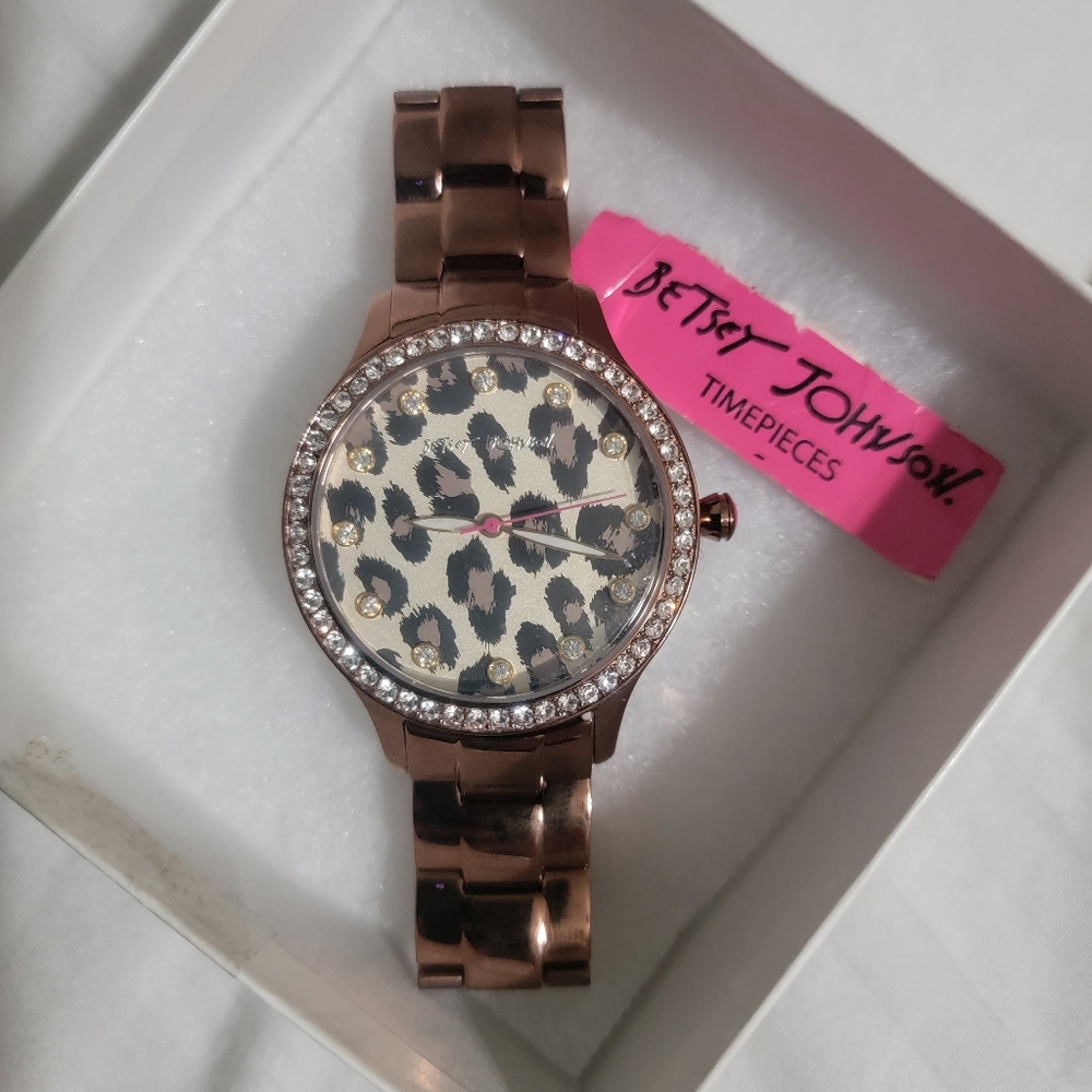 Betsey Johnson Leopard Print Watch